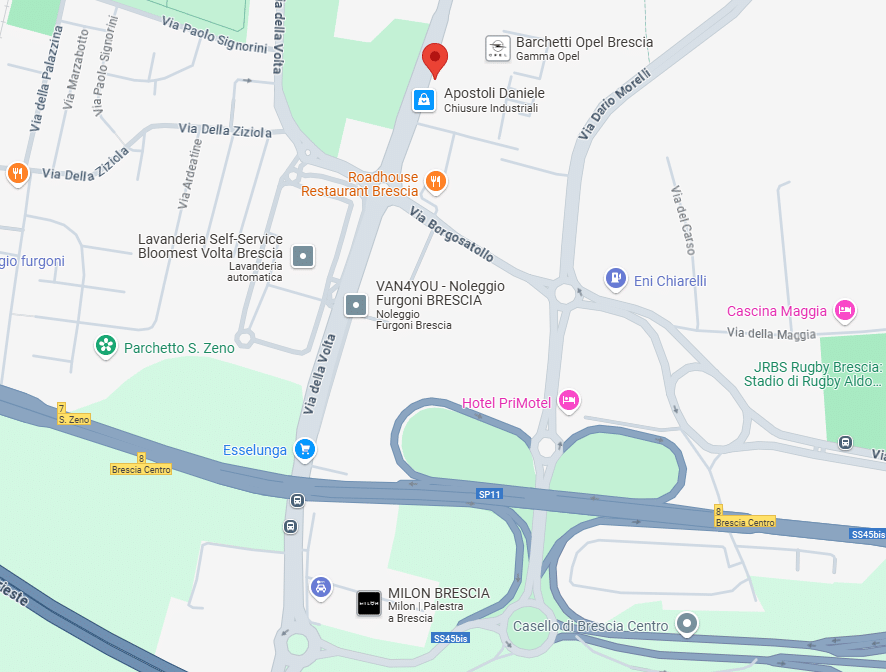 Mappa con Sede MUTUIcasa in via duca degli Abruzzi, 163 a Brescia